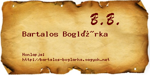 Bartalos Boglárka névjegykártya